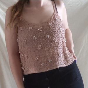 ❤️‍🔥3 for $15 Forever 21 Blush Beaded Tank Top